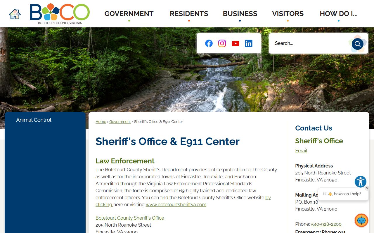 Botetourt County Recent Arrests sheriff office page