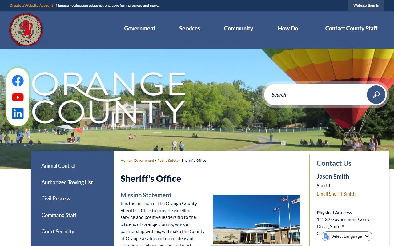Orange County Virginia Recent Arrests Sheriff's Office page
